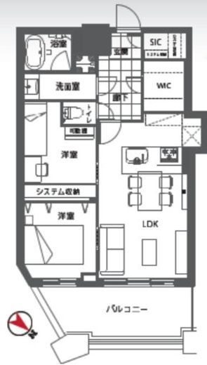 アルビン六本木レジデンス 32階 間取り図