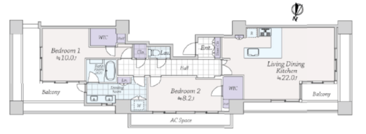 ザ・タワー小石川 16階 間取り図