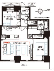 Wコンフォートタワーズ EAST 9階 間取り図