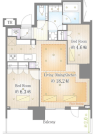 パークコート浜離宮ザ・タワー 14階 間取り図