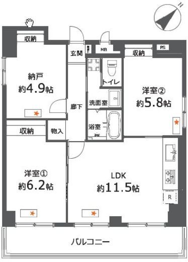 ラ・プラージュ横浜 10階 間取り図