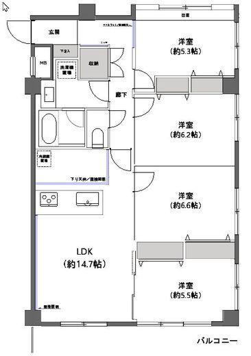 秀和大森レジデンス 2階 間取り図