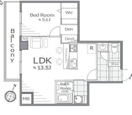 ダイアパレス幡ヶ谷第2 8階 間取り図