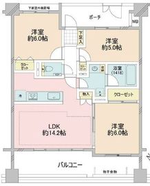 クレッセント武蔵小杉グランデイズ壱番館 4階 間取り図