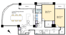 東京ツインパークス レフトウィング 46階 間取り図