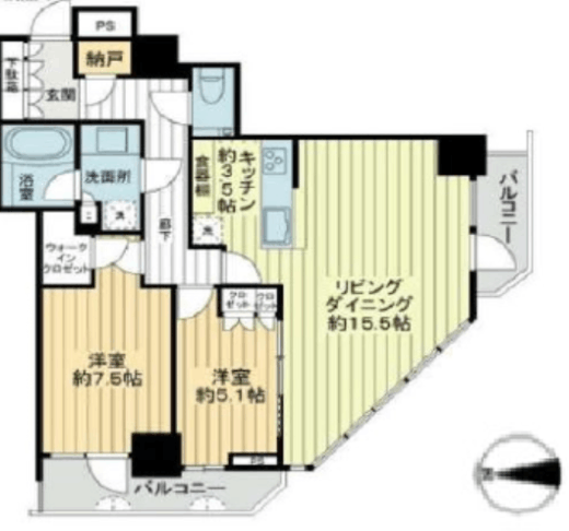 パークハウス清澄白河タワー 26階 間取り図