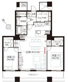 晴海ビュータワー（晴海アイランドトリトンスクエアビュータワー） 43階 間取り図