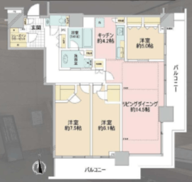 ベイクレストタワー 17階 間取り図