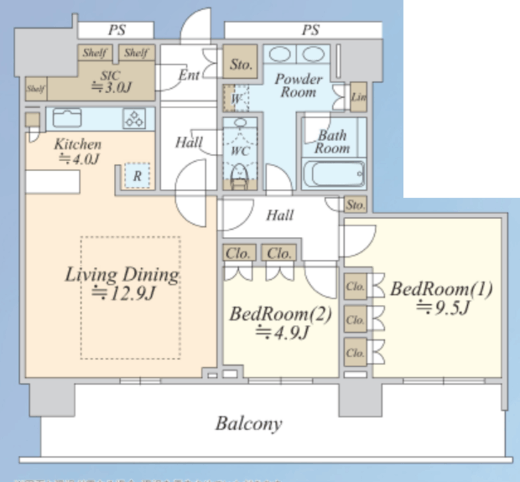 アトラスタワー西新宿 17階 間取り図