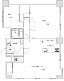 エル・グランジュテ新宿 14階 間取り図