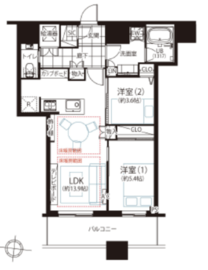 勝どきザ・タワー 36階 間取り図