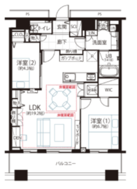 勝どきザ・タワー 36階 間取り図