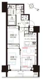 シティハウス目黒ザ・ツイン 15階 間取り図