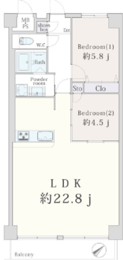 木場サニータウン 1階 間取り図
