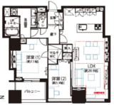 シティタワーズ豊洲ザ・ツイン サウスタワー 44階 間取り図