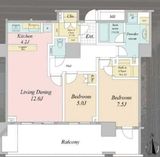 広尾ガーデンフォレスト 6階 間取り図