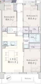 ルピナス多摩川 6階 間取り図