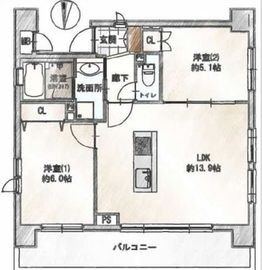 ライフレビュー久が原 2階 間取り図