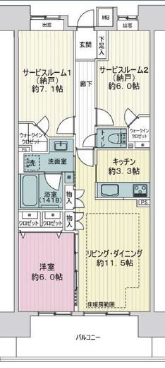 グランデュオ本郷 4階 間取り図