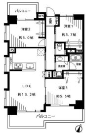 ライオンズマンション多摩川緑地 5階 間取り図