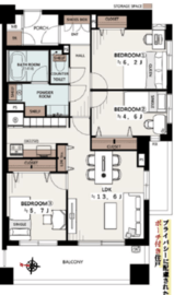 サーパス芦花公園 6階 間取り図