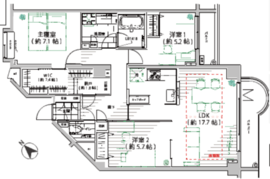 朝日マンション駒場 4階 間取り図
