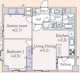 カインドステージ四谷三丁目 3階 間取り図