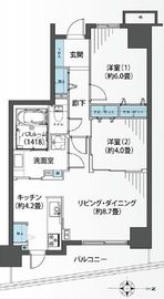 シュロス台東根岸 4階 間取り図