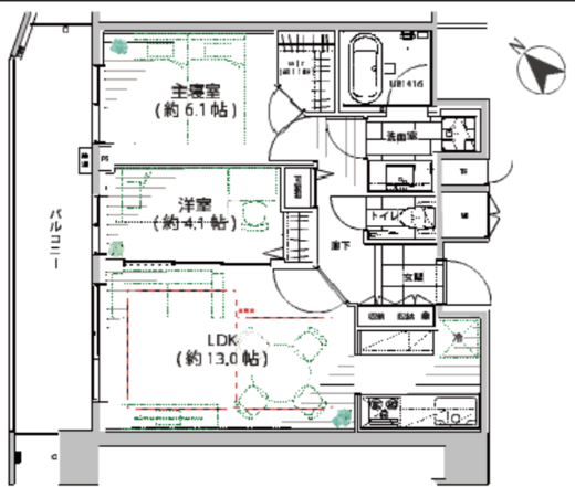 渋谷アインス 12階 間取り図