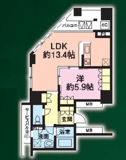 アルビン六本木レジデンス 9階 間取り図