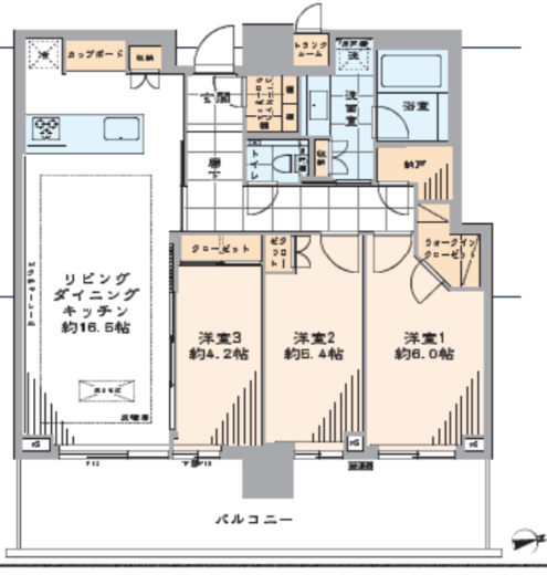 パークシティ中央湊ザタワー 33階 間取り図