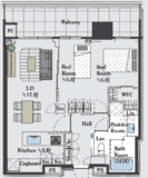 HARUMI FLAG PARK VILLAGE T棟 (晴海フラッグ パークヴィレッジ T棟) 17階 間取り図