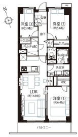 蒲田グリーンパーク 14階 間取り図