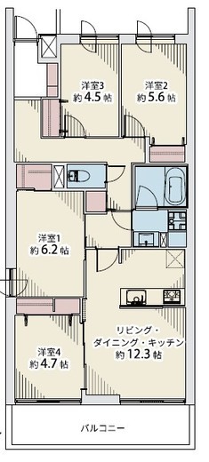 グランドメゾン多摩川 3階 間取り図