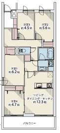 グランドメゾン多摩川 3階 間取り図
