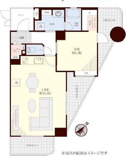 東急ドエル・アルス横濱元町 4階 間取り図