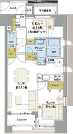 パークハウス新宿若松町 6階 間取り図