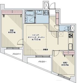 サンスタレ駒沢ファーストコート 2階 間取り図