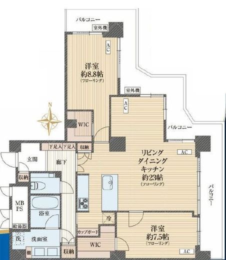 ベルファース目黒 25階 間取り図