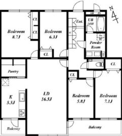 マンション雪谷テラス 3階 間取り図