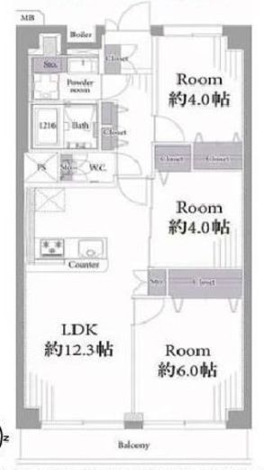 南千住スカイハイツ 11階 間取り図