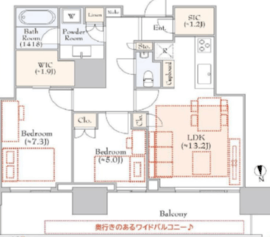 HARUMI FLAG SUN VILLAGE T棟 (晴海フラッグ サンヴィレッジ T棟) 40階 間取り図