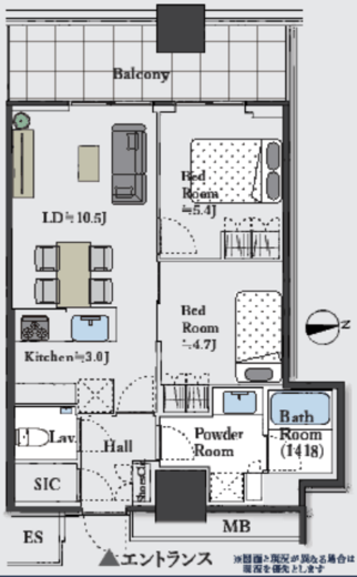 WORLD TOWER RESIDENCE 18階 間取り図