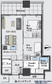WORLD TOWER RESIDENCE 18階 間取り図