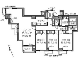 グランヌーブ中野 9階 間取り図