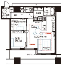 クレストプライムタワー芝 27階 間取り図