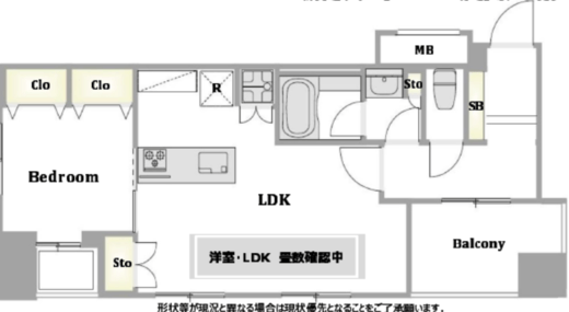 スカイグランデ汐留 17階 間取り図