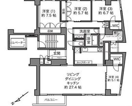 第二高輪ハウス 7階 間取り図