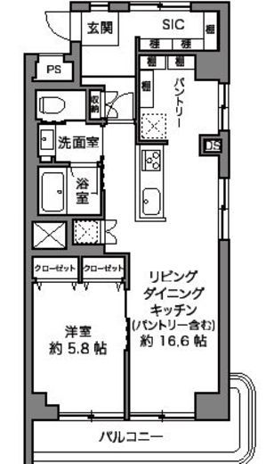 秀和目黒駅前レジデンス 7階 間取り図