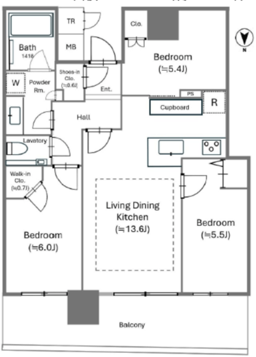 パークタワー晴海 30階 間取り図